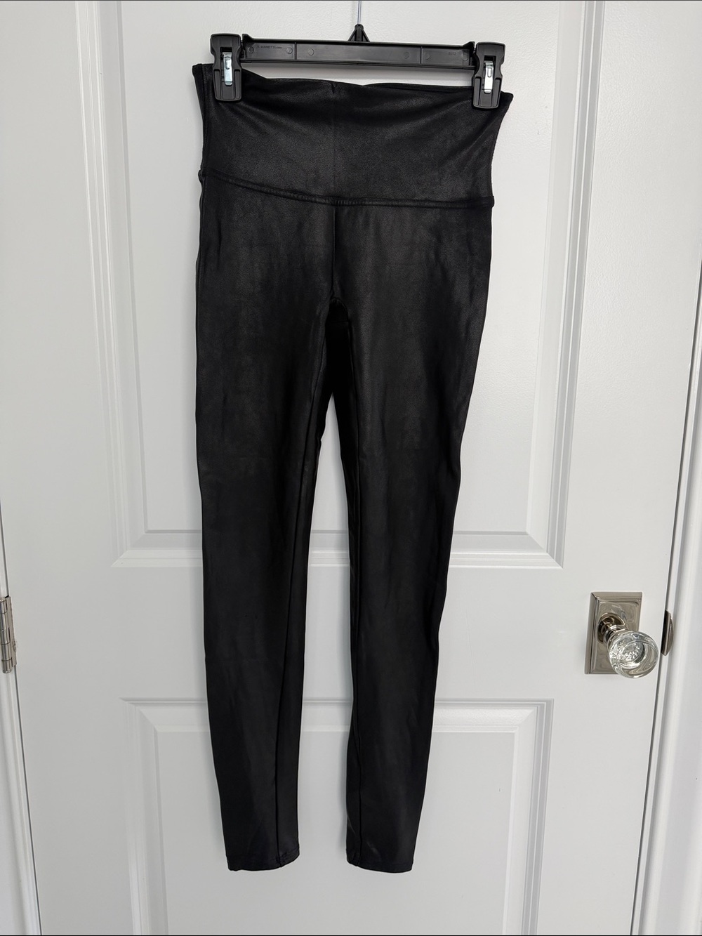 SPANX Black Faux-Leather High-Waist Leggings